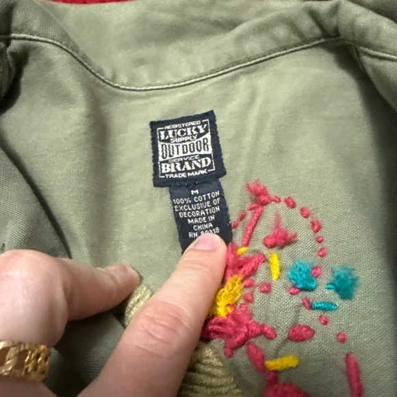 Lucky Brand Embroidered Floral Utility Jacket - Picture 4 of 5